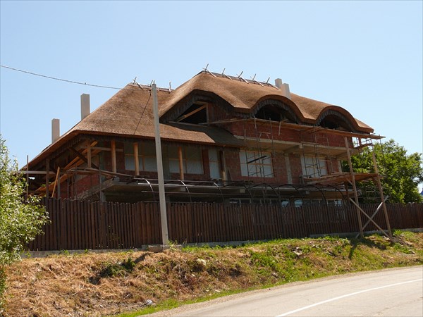Современный дом с соломенной крышей