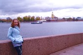 Вид на Петропавловскую крепость, Дворцовая набережная