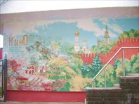 Роспись на стене-Московский дворик