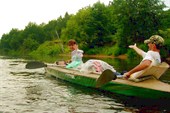 20 июля 2008. Уже река Теша. Плыть стало легко и весело.