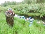 На берегу протоки, после Проточного.