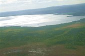 Вид на Умбозеро с вертолёта